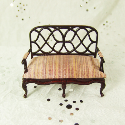1/2" Scale Mahogany LoveSeat for Living Room - Click Image to Close